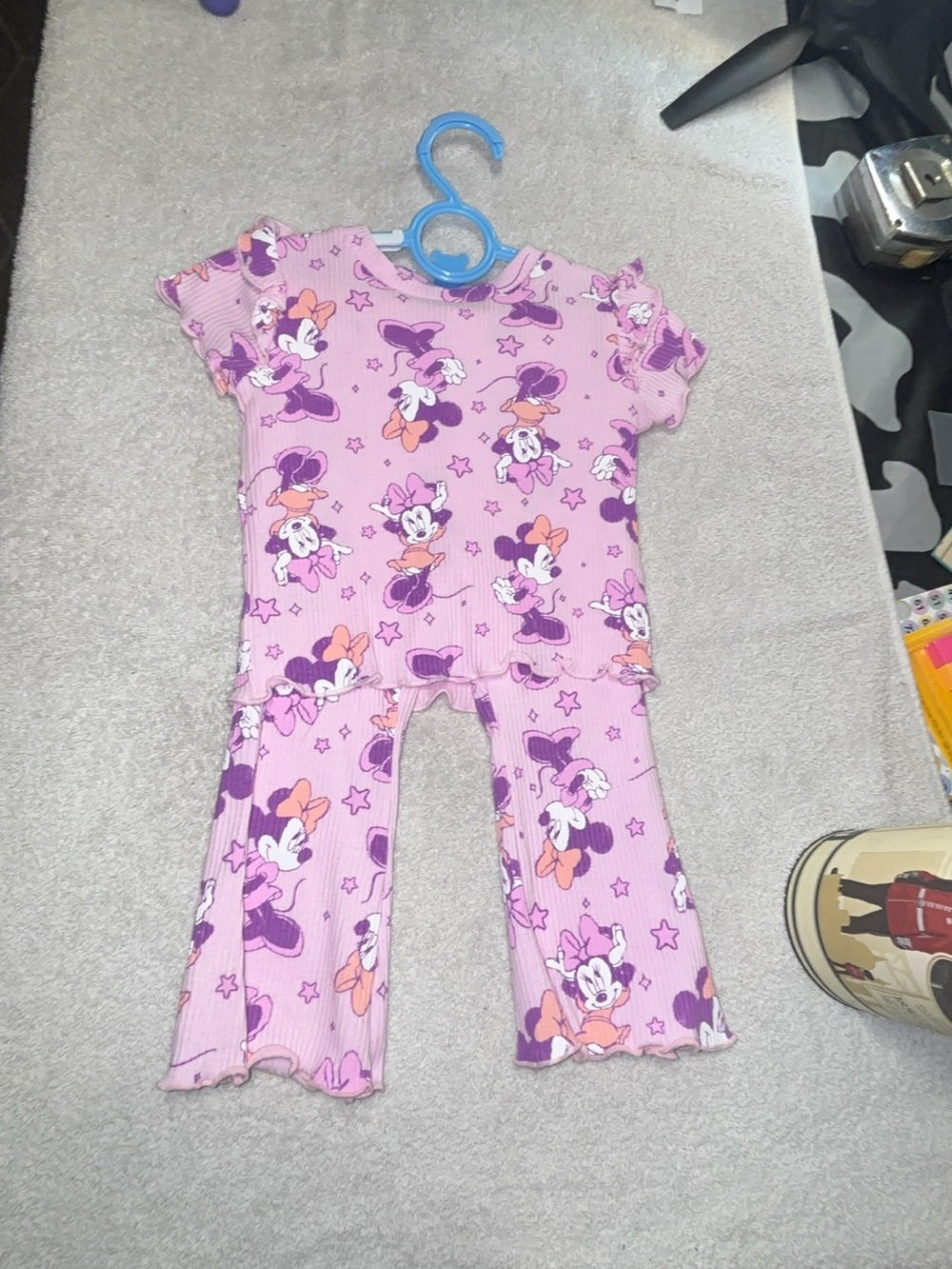 Girls' Pink Minnie Mouse Two-Piece Pajama Set